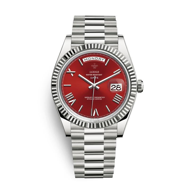 Sky Blue Watch of Men 40Mm Day Date Retro Quartz Wristwatches Top Brand Luxury Male Wrist Watch for Men Waterproof Clock（Gift）