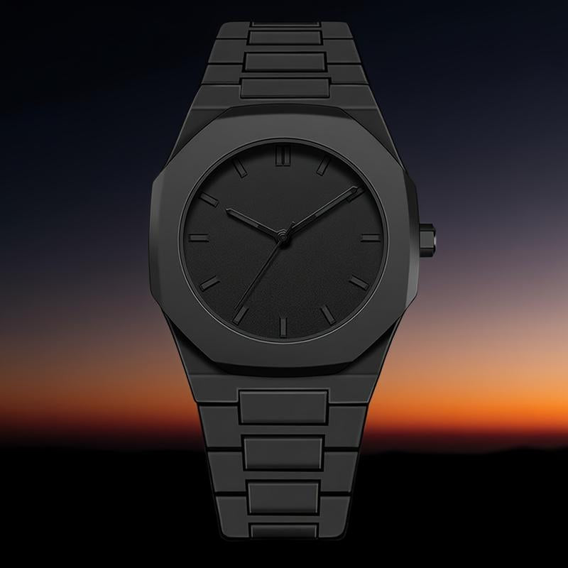 Black Quartz Watch- Minimalist