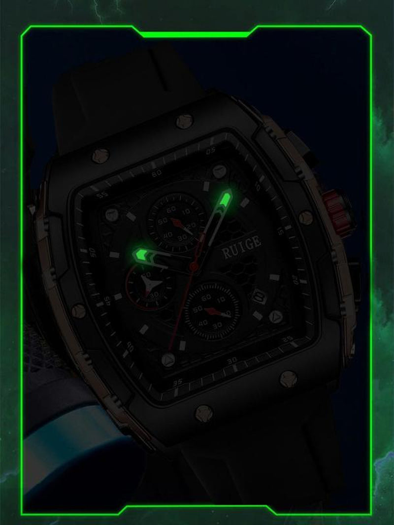 Men'S Sportive Digital Quartz Watch, Fashionable Square Dial Digital Durable Watch with Silicone Strap, Trendy Watch for Daily Life, Gifts with Box